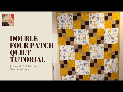 Double Four Patch Quilt with Feature Fabric (Easy Quilt Pattern)