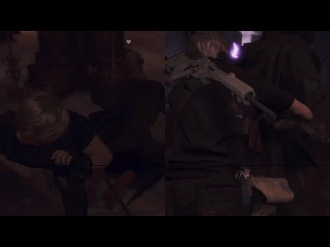 Resident Evil 4 Remake Suplexing as Many Cultists as Possible Castle Audience Chamber