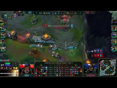 TSM Doublelift - CRAZY SUICIDE FLASH! (TSM vs WE Worlds 2017 Highlight)