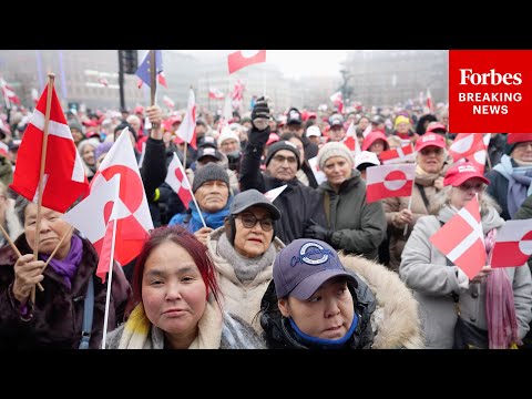 RAW VIDEO: Demonstrators Protest Against U.S. Takeover Of Greenland In Copenhagen, Denmark