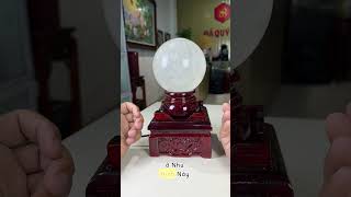 Quả Cầu Phong Thuỷ Đá Thạch Anh Trắng Pha Lê Tự Nhiên 2.28kg-11,8cm Kèm Đế Đèn