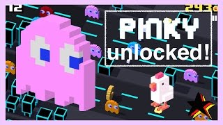 CROSSY ROAD PINKY UNLOCK! | NEW Secret Character of the Pac-Man 256 Update (Android/iOS)