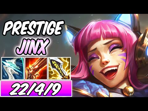 PRESTIGE BATTLE CAT JINX ADC GAMEPLAY ANIMA SQUAD | FULL CRIT Build & Runes | League of Legends