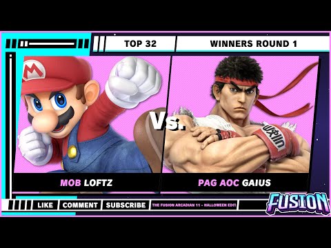 Fusion Arcadian 11 - Top 32 - Winners Round 1 - Loftz (Mario) VS Gaius (Ryu) - SSBU