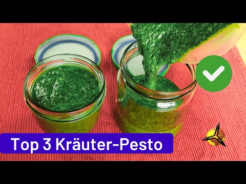 Pesto selber machen: Basilikum, Rucola, Petersilie