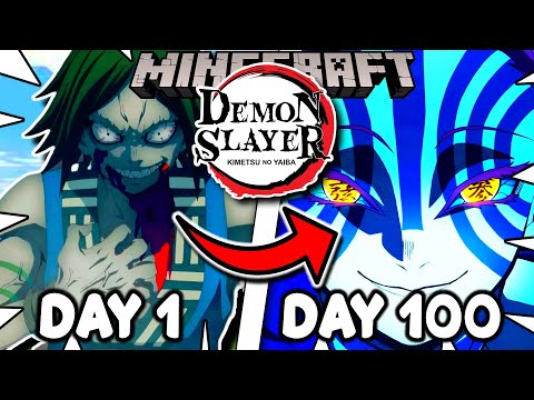 Surviving 100 Days As A DEMON in the DEMON SLAYER Minecraft Mod