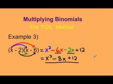 Part of a video titled Multiplying Two Binomials Using the FOIL Method - YouTube