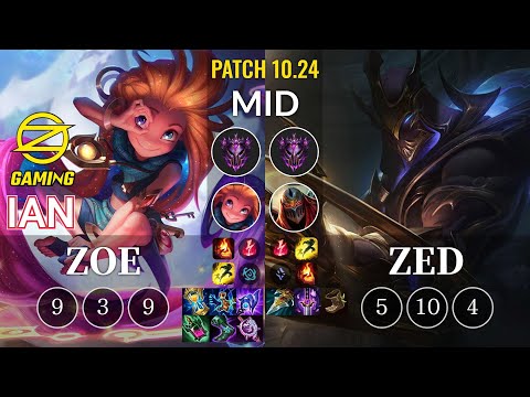 OZ Ian Zoe vs Zed Mid - KR Patch 10.24