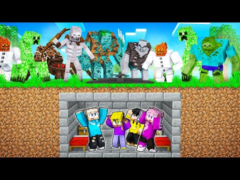 ALL MINECRAFT MONSTERS vs SAFEST BASE in Minecraft!