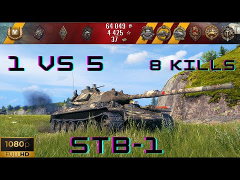 WoT Ace Tanker: STB-1, 1 VS 5, Kolobanov's Medal, 8 KILLS, Outpost, Standard Battle