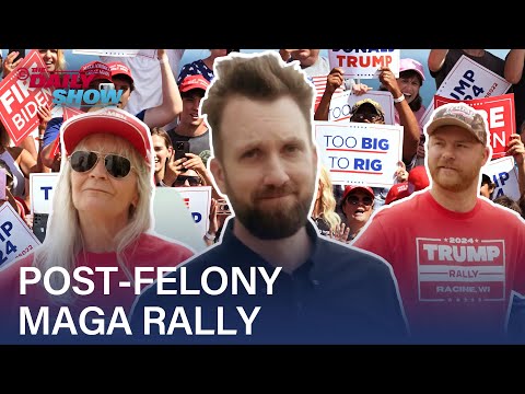 Thumbnail for Jordan Klepper vs. Trumpers at First Post-Felony Conviction Rally | The Daily Show by rally