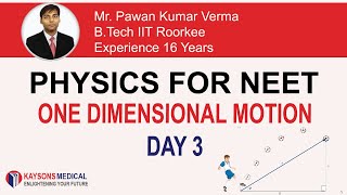 [Day 3]NEET Physics -Video Lecture on  One Dimensional(1-D) Motion by PK Verma Sir-Kaysons Education