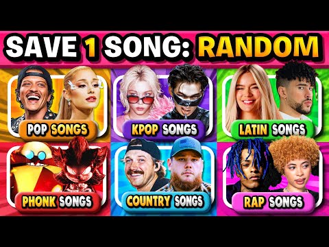 Save One Song 🎶RANDOM Rules✨ POP, KPOP, LATIN, PONK, COUNTRY,RAP | Music Quiz 2025