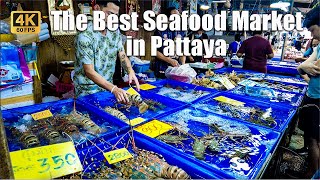 [4K🇹🇭] Pattaya Walk at The Best Seafood Market in Pattaya | Lanpho Nakluea Market | Mar 2023 | 60fps