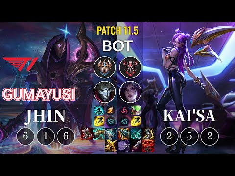 T1 Gumayusi Jhin vs Kai'Sa Bot - KR Patch 11.5