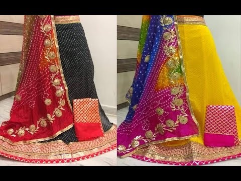 Party wear georgette bandhani lehenga dupatta/ ethnic wear g...