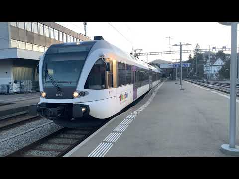 Ausfahrt des (Tuhrbo GTW) beim Bahnhof Herisau zur Abstellung