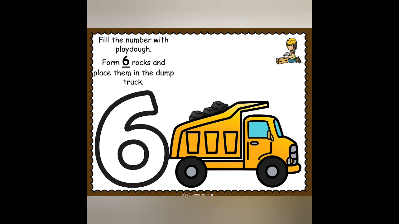 MATH CENTER Construction Playdough Counting Cards - 1 through 10