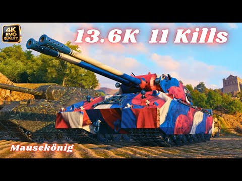 Mausekönig 13.6K Damage 11 Kills  World of Tanks #wot