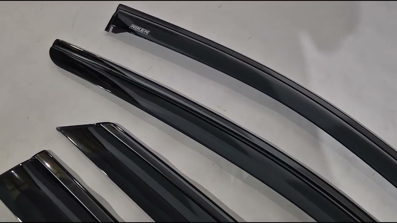 Mercedes ML W164 2005–2011 Vindafvisere til vinduer med sort liste Niken Luxury (4 stk.) Video 1