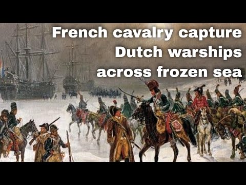 23rd January 1795: French cavalry capture 14 Dutch warships at Den Helder across the frozen water