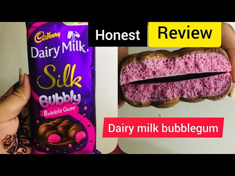 Have u ever tried dairy milk silk bubbly bubblegum|Review of chocolate 🍫|Dairy milk asmr #chocolate