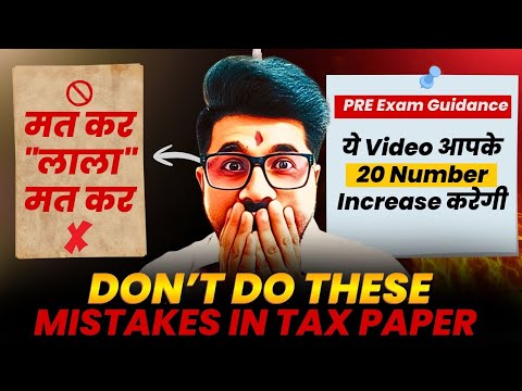 🔴Pre TAX Exam - Guidance Session🔴| VG Sir🔥 |  Dec 25/Jan 26 | #vgstudyhub #icsi #cscacma