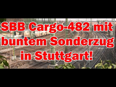 DAS war knapp! Sonderzug fast zugefahren- SBB Cargo 482 012+ in Stuttgart
