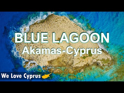 Blue lagoon in Akamas in Cyprus | Drone video - aerial footage