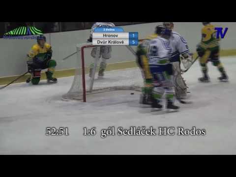 Sestřih druhého semifinále krajské ligy mezi Wikov Hronov a HC Rodos