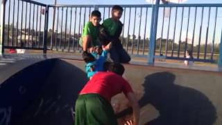 Frank helping JJ up the ramp