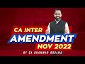 CA Inter Amendments For NOV 22 Exams