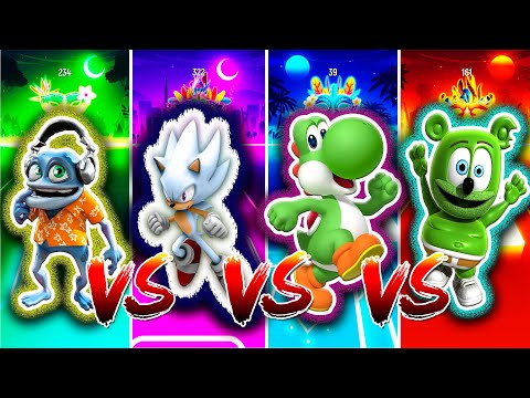 💘💘💘Crazy Frog 🆚 Sonic 🆚 Super Mario 🆚 Gummy Bear💘💘💘🎶 Who Is The Best?  l Tiles Hop EDM Rush