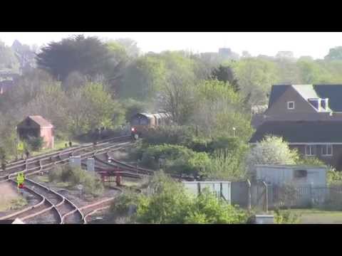 66188 passes Gloucester New Yard with the loaded Portbury to Ratcliffe coal. 18/04/2014