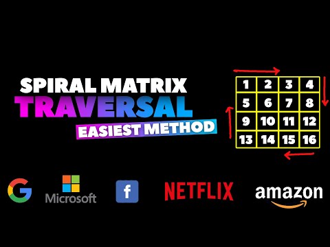 Spiral Matrix Traversal - Easiest Solution | Spiral Matrix Traversal in Hindi