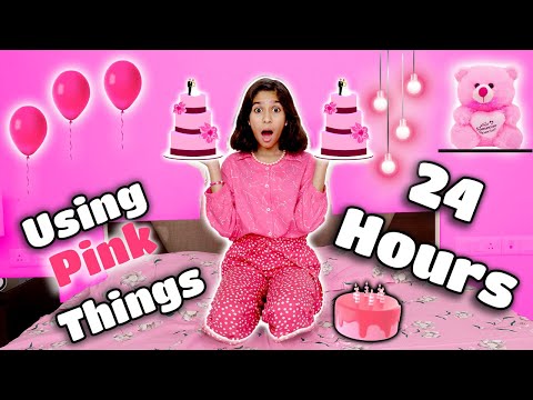 I Used Only PINK Colour For 24 Hours | Pari's Lifestyle