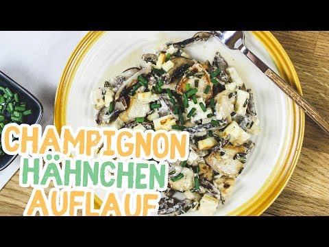 Low-Carb Champignonauflauf mit Feta und Hähnchen - Essen ohne Kohlenhydrate