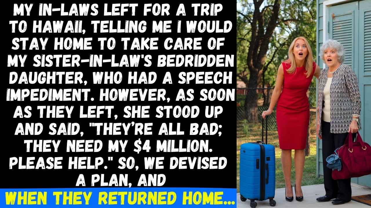 My in-laws went to Hawaii, leaving me to care for my SIL's bedridden daughter, but when they left...