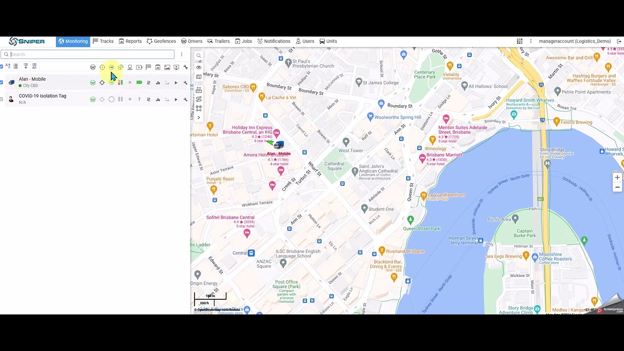 User Settings in FleetPursuit's Sniper Tracking Platform