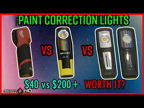 Paint Correction Lights - Milwaukee vs Scangrip vs Harbor Freight - Not what you think!