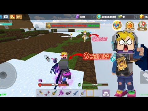 I scam a scamer in Skyblock🤑🤔🤑 | Blockman go |