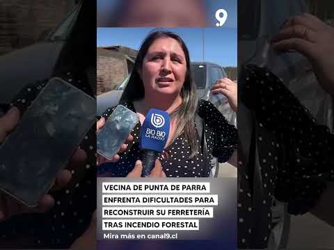Vecina de Punta de Parra enfrenta dificultades para reconstruir su ferretería tras incendio forestal