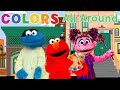 Colors All Around Sesame Street Edition Barney Cover