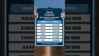 Jadwal Imsakiyah 15 Ramadhan 1444 H untuk Wilayah Kota Padang dan Sekitarnya