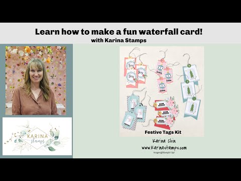 Learn to make a fun Waterfall Card with Karina Stamps / karinaskreations