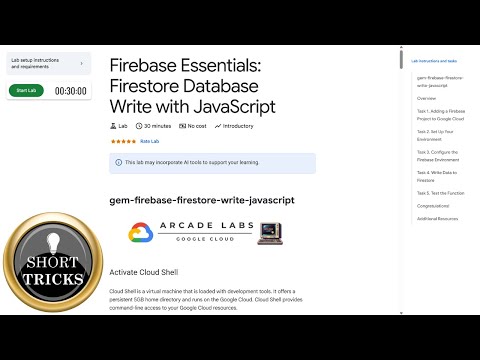 Firebase Essentials Firestore Database Write With Javascript Arcade Qwiklabs Solution