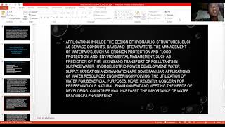 ROLE OF HYDROLOGY AND HYDRAULICS IN WATER RESOURCES ENGINEERING