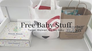How to get free baby stuff 2023| Unboxing free baby registry samples| Buy Buy Baby, Target, Walmart