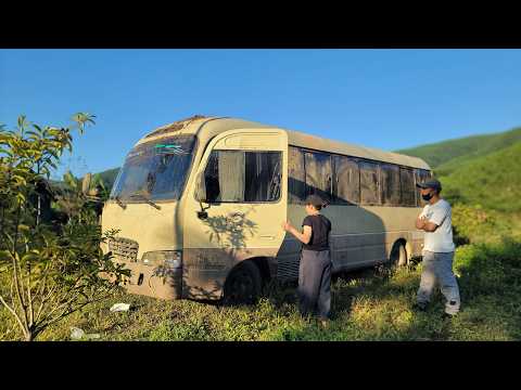 The girl restored a classic passenger bus that had been abandoned by its previous owner.