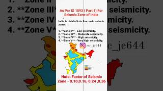 IS 1893 (Part-1 ) For Seismic Zone fo india #currentaffairs #upsc #sscjepreparation #ssc